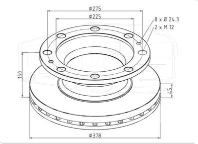 266.001-00A, Диск тормозной 378*45 — Peters
