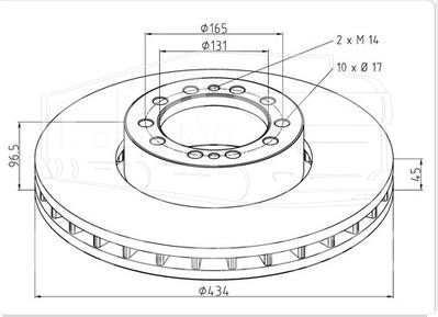 256.028-00A, Диск тормозной 434*45 вентилируемый — Peters