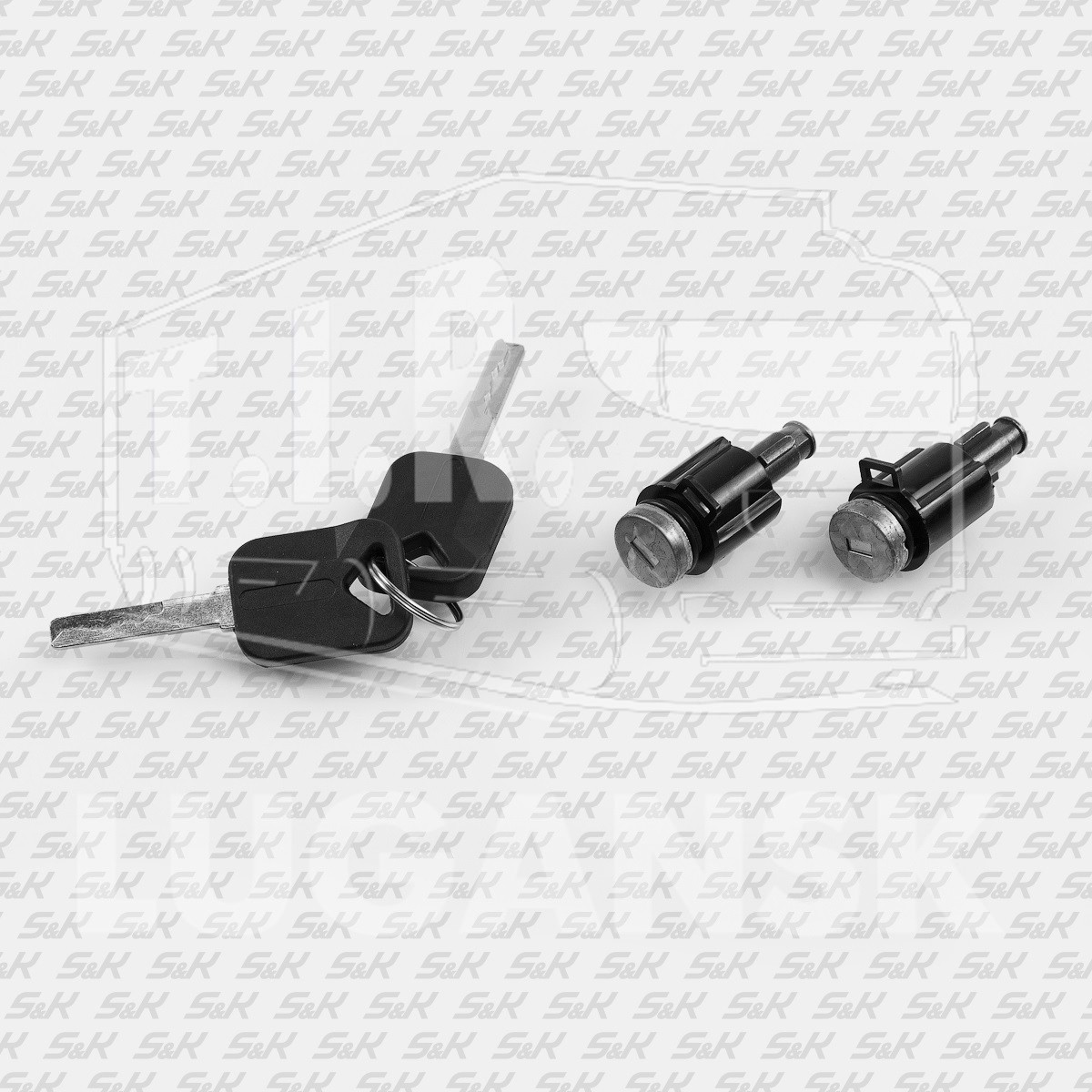 SK-4760001-01, Личинка замка двери 2 личинки + 2 ключа — S&K GMBH