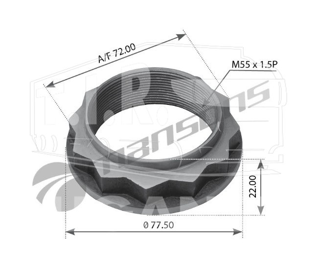 700.001, Гайка хвостовика М55*1.5 — Mansons