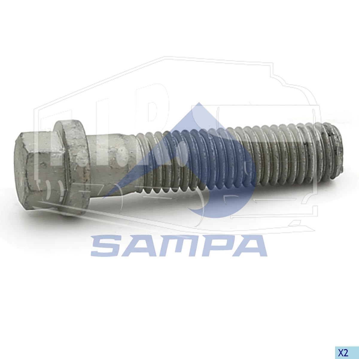 044.145, Болт кардана М12*1.75*50/62 — Sampa