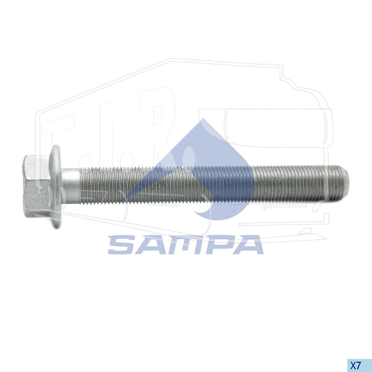092.490, Болт амортизатора М16*1.5*122 (10.9) — Sampa
