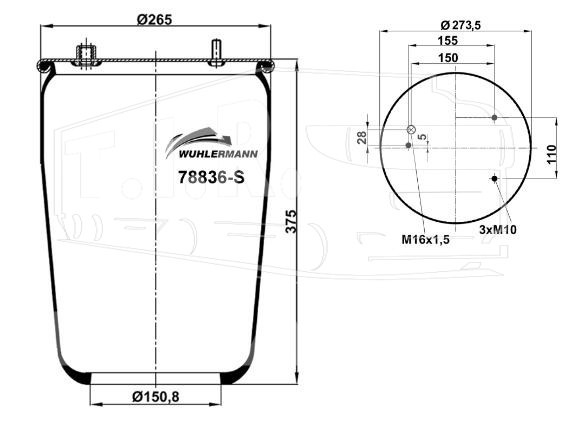 78836-S, Пневморессора — WUHLERMANN