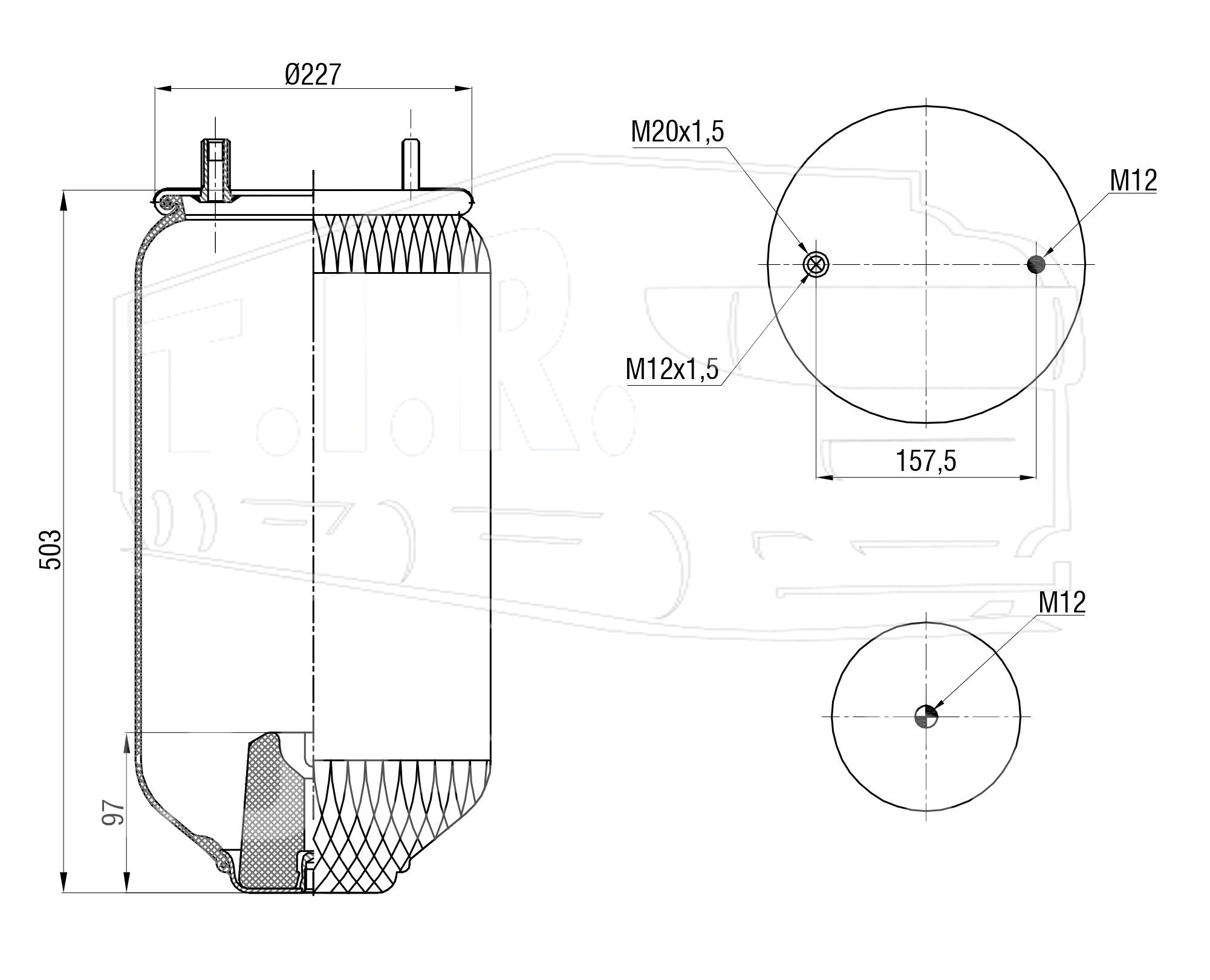 SK-4159P-01, Пневморессора (без стакана) — S&K GMBH