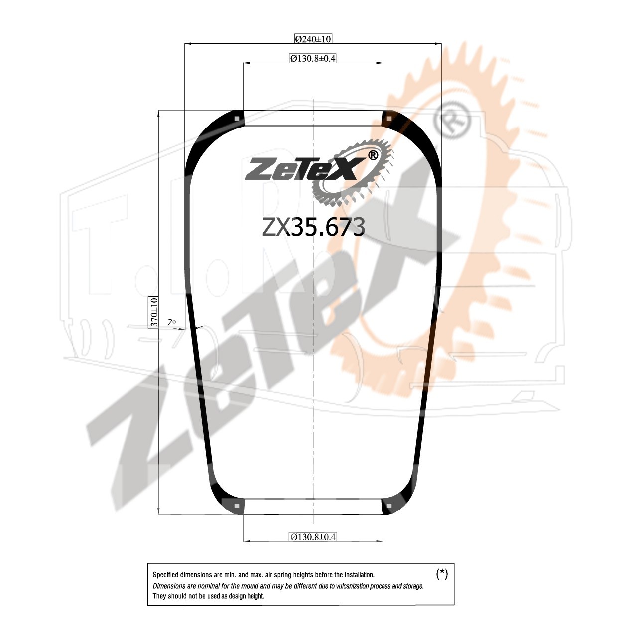 ZX35.673, Пневморессора 673N MERCEDES — ZeTeX