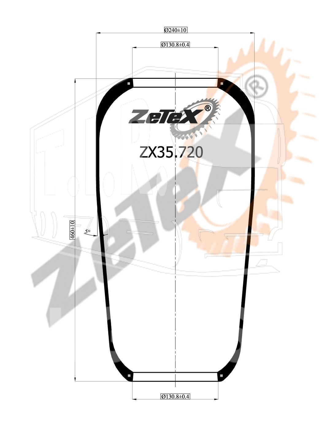 ZX35.720, Пневморессора 720N MAN / VOLVO — ZeTeX