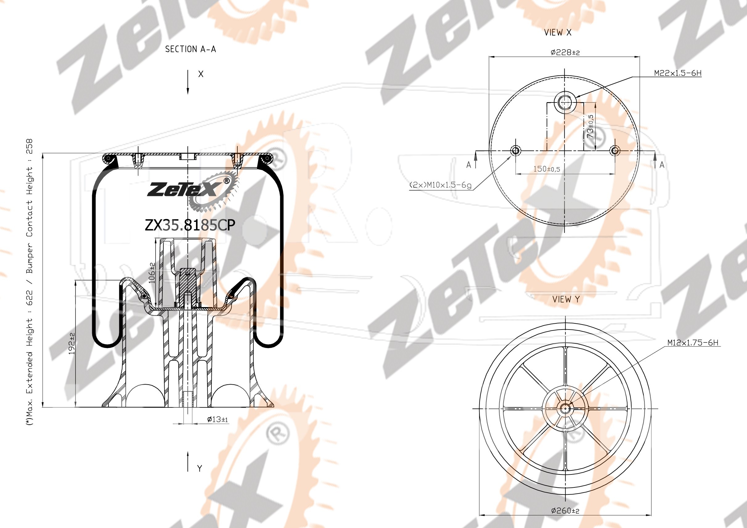 ZX35.8185CP, Пневморессора W01M588185 пластиковый стакан SCHMITZ — ZeTeX