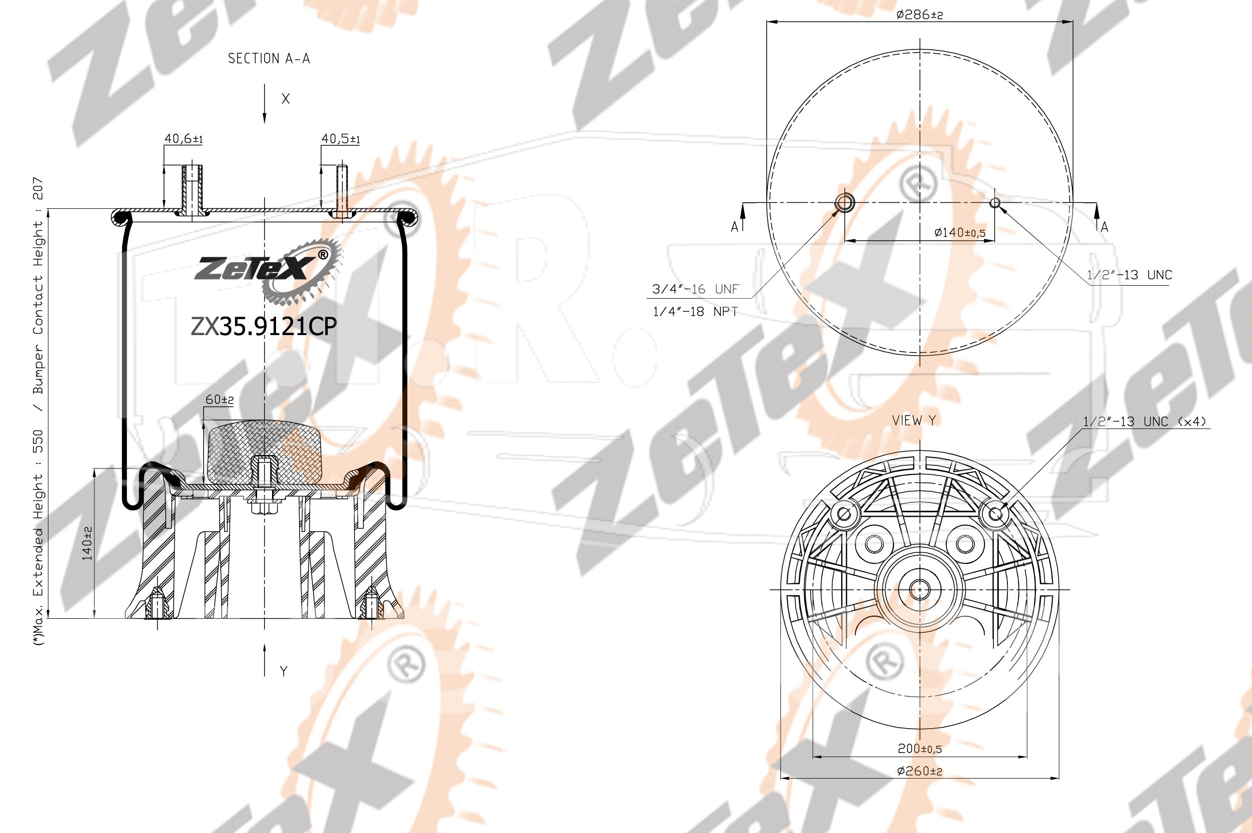 ZX35.9121CP, Пневморессора W013589121 пластиковый стакан — ZeTeX