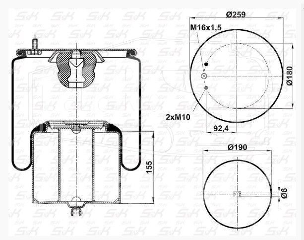 SK-4713K-01, Пневморессора — S&K GMBH