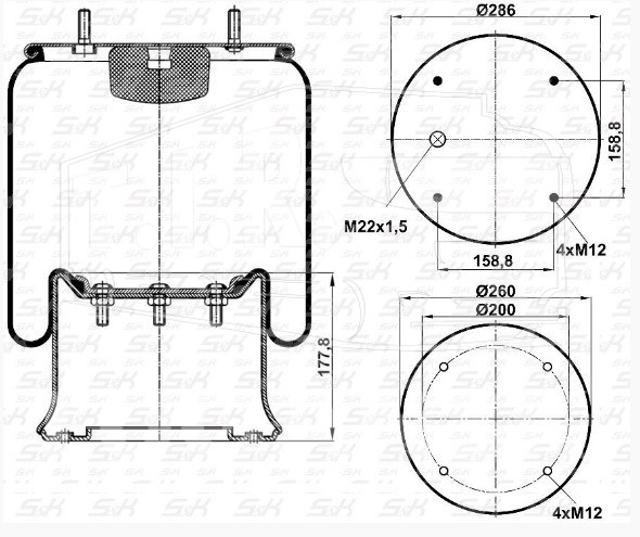 SK-813K-01, Пневморессора — S&K GMBH