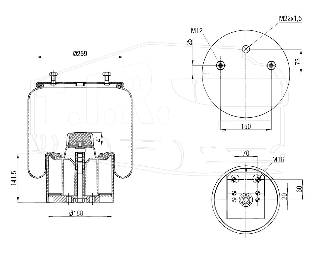 SK-940KP-01, Пневморессора в сборе (пласт. стакан) — S&K GMBH