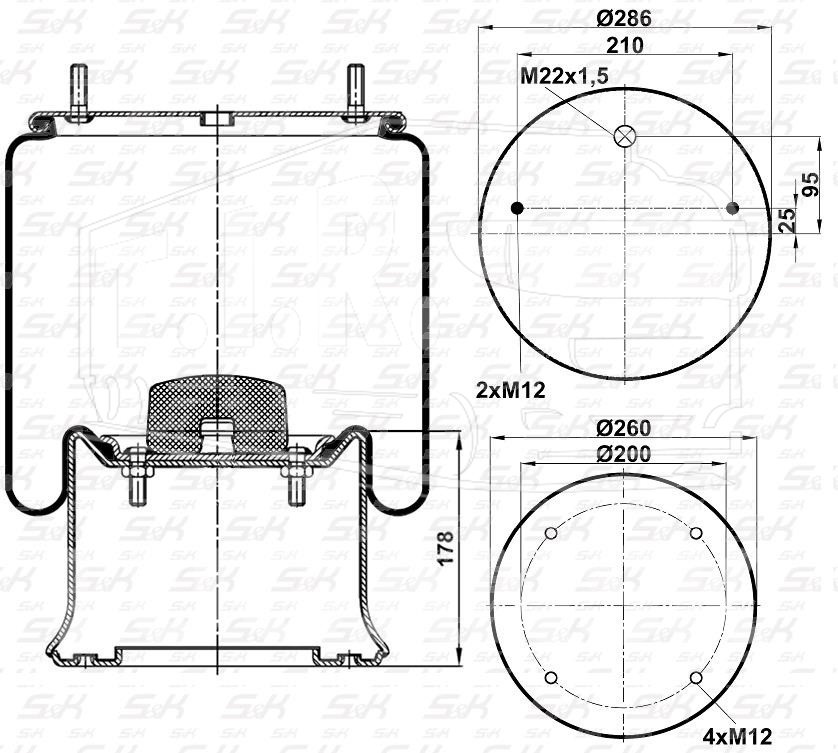 SK-4023K-01, Пневморессора — S&K GMBH