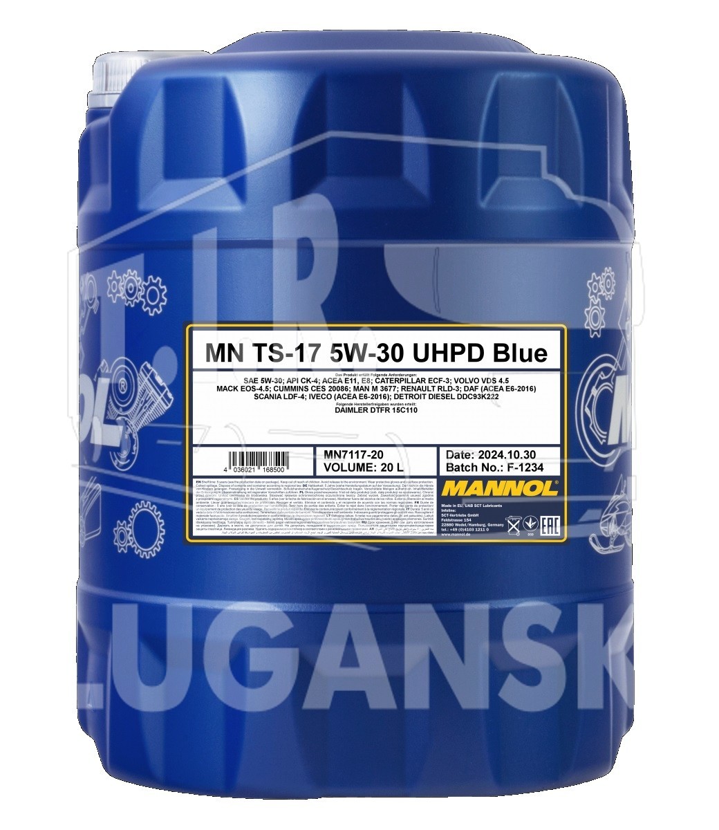 Масло MANNOL 7117 TS-17 UHPD 5w30 Blue 20л