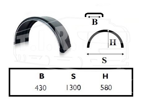 SK-4270119-01, Крыло пластик 430*580*1300 (1колесо) — S&K GMBH
