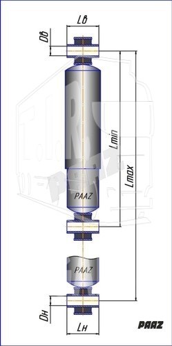 Амортизатор 372-583 d19*57/d19*57 передний