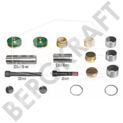 BK8509746, Р-к суппорта (направляющие+пыльники+болты) WABCO 19.5" — Bergkraft