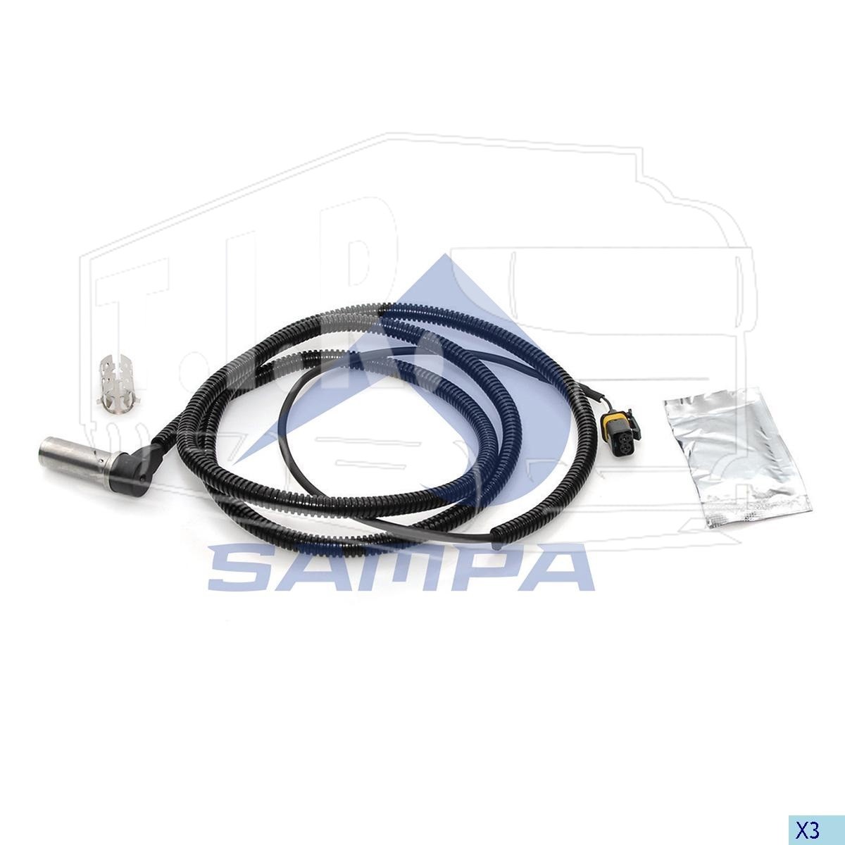 096.392, Датчик ABS L=1800 (правый) — Sampa