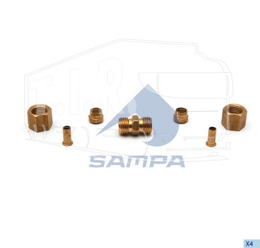 093.035, Соединитель 6*6мм латунь — Sampa