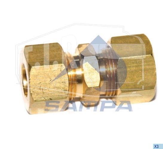 093.040, Соединитель 16*16мм латунь — Sampa