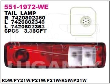 Фонарь задний RVI Premium NEW L