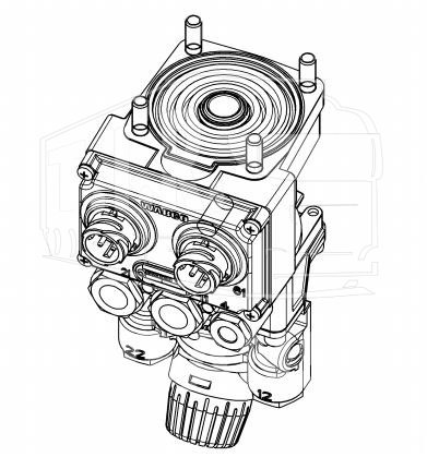 480 001 010 0, Кран тормозной EBS — Wabco