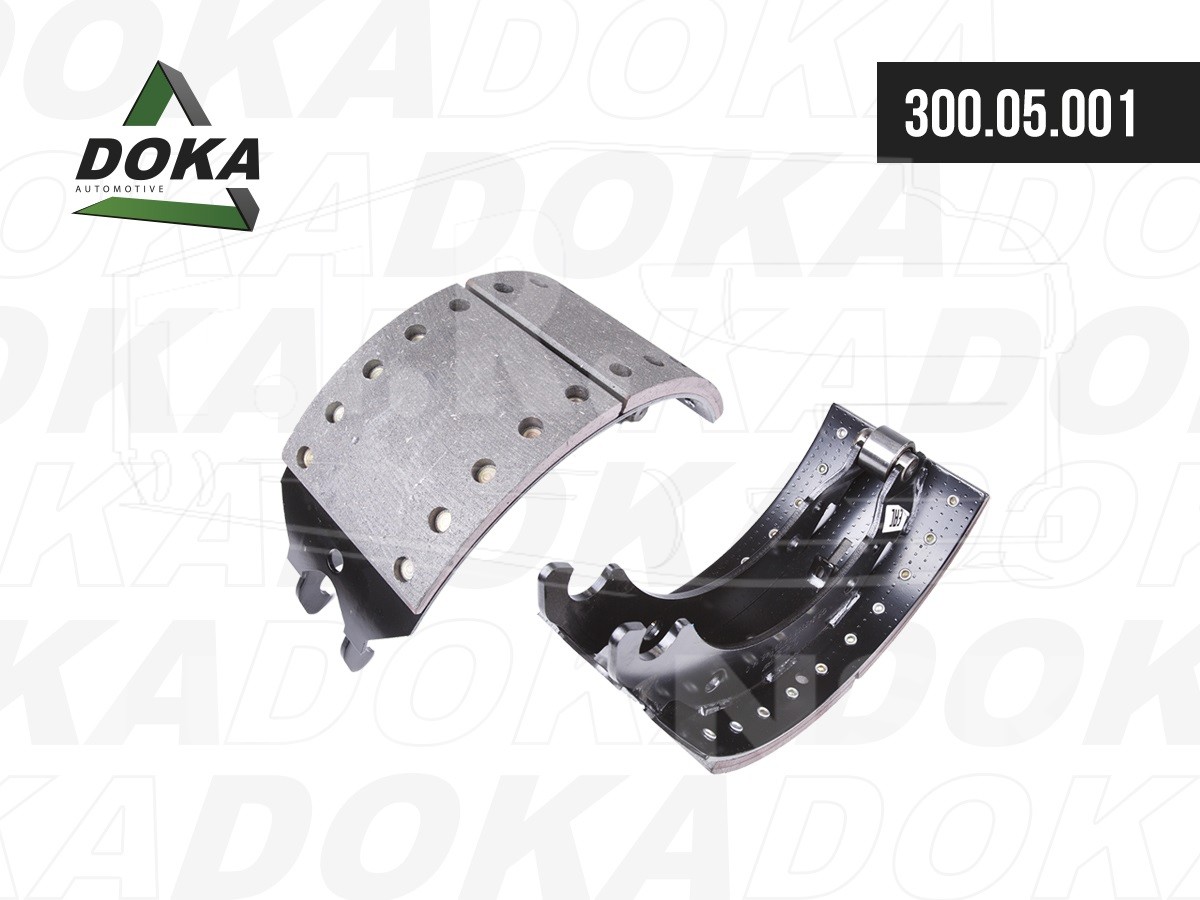 300.05.001, Колодка тормозная с роликом 420x180 под накладки19032/19191 — DOKA