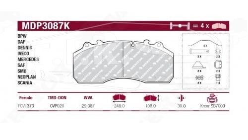 MDP3087K, Колодки тормозные — Arvin Meritor