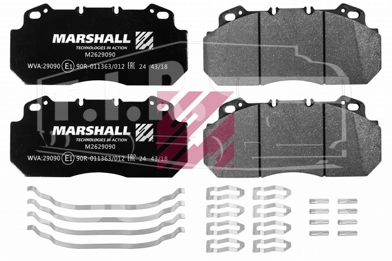 M2629090, Колодки тормозные 249*114*28 — Marshall