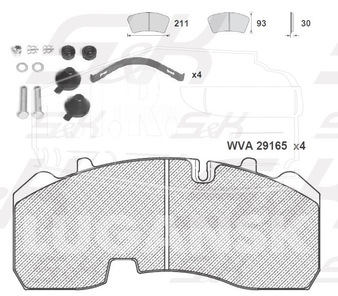 SK29165-02, Колодки тормозные 210*92*30 — S&K GMBH