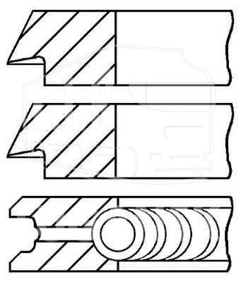 08-325400-00, Кольца компрессора 75.0mm 2/2/4 — Goetze