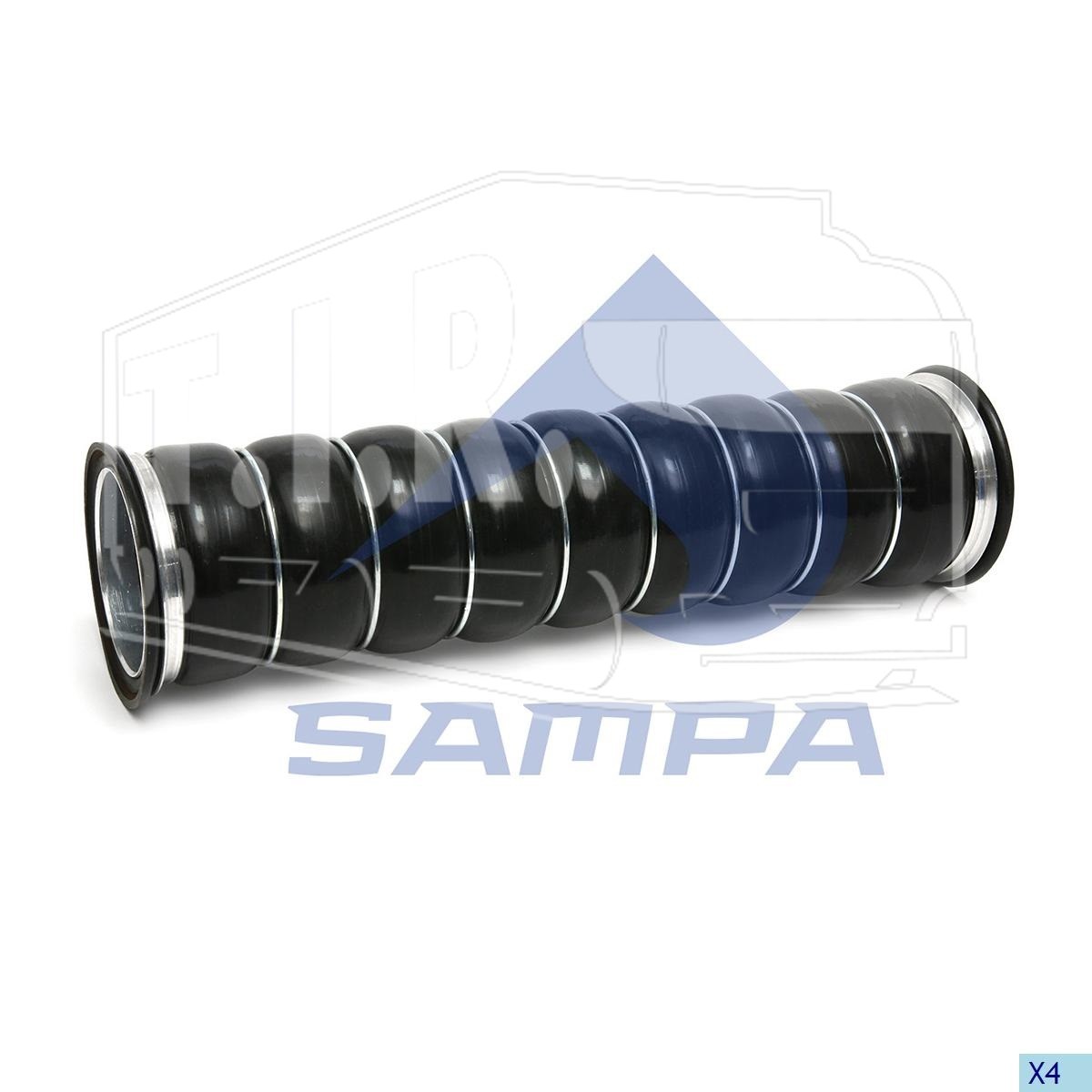 031.142, Патрубок интеркулера 80*390 нижний — Sampa