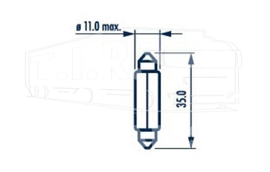 Лампочка 24v5w (салон стандарт)   C5W