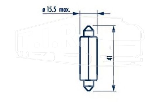 Лампочка 24V 18W (41 mm) (SV 8.5/8)