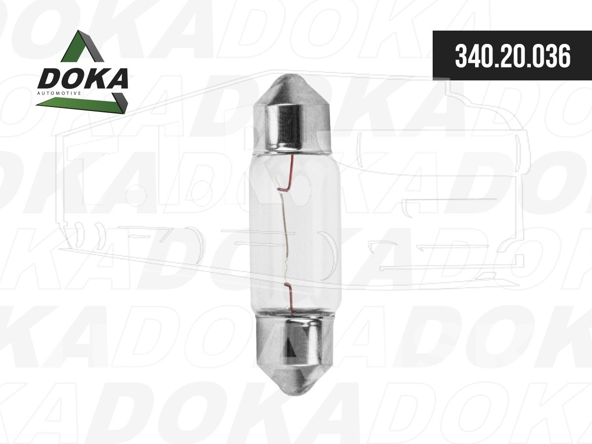 Лампа двухцокольная салонная 12В, 5ВТ, 35мм, C5W, SV8.5 (92905)