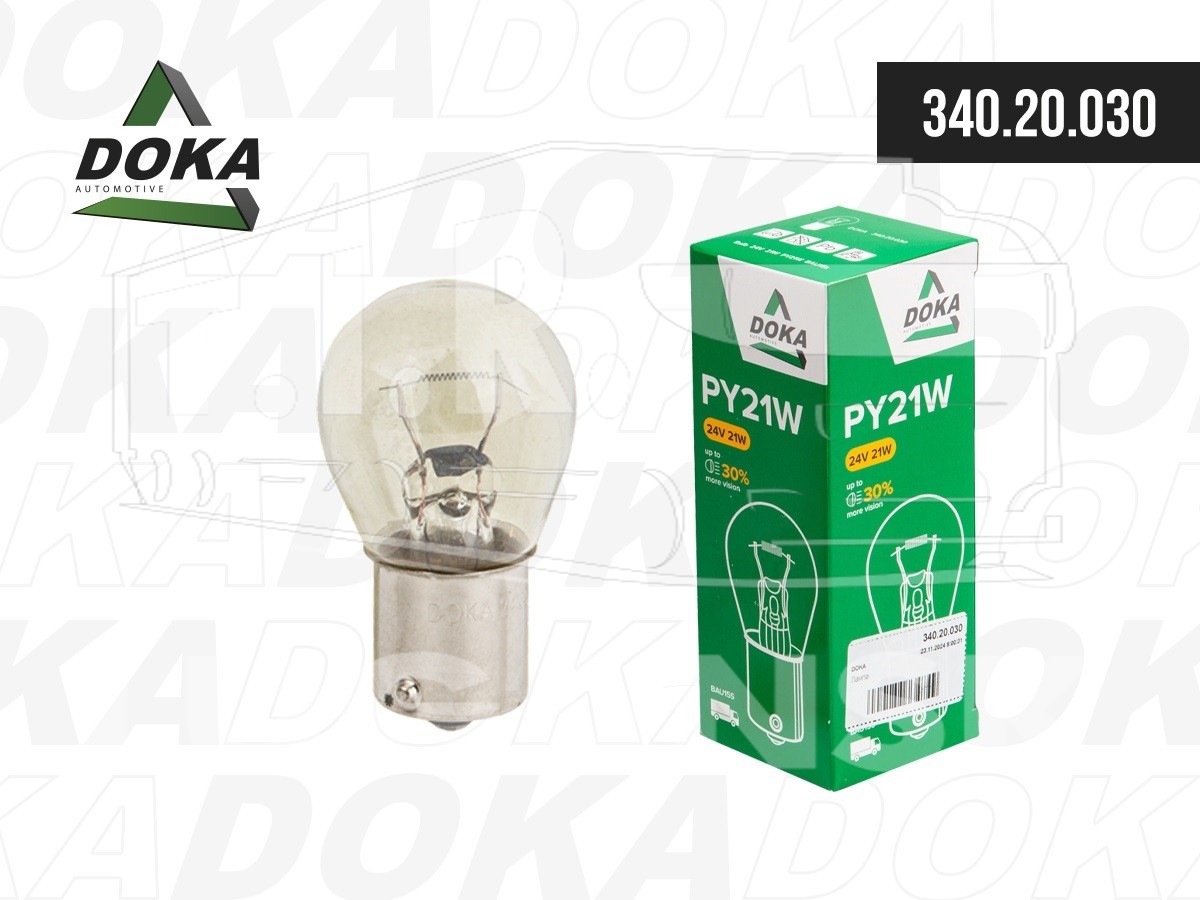 Лампа накаливания 24V 21W PY21W (BAU15s)