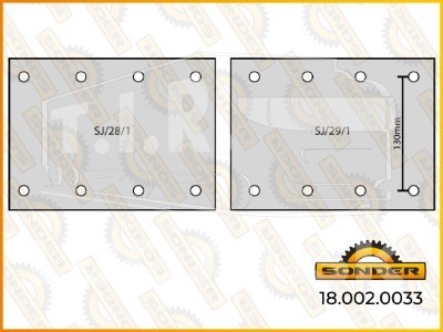 18.002.0033, Накладки тормозные 177.3*189*21.9 — Sonder