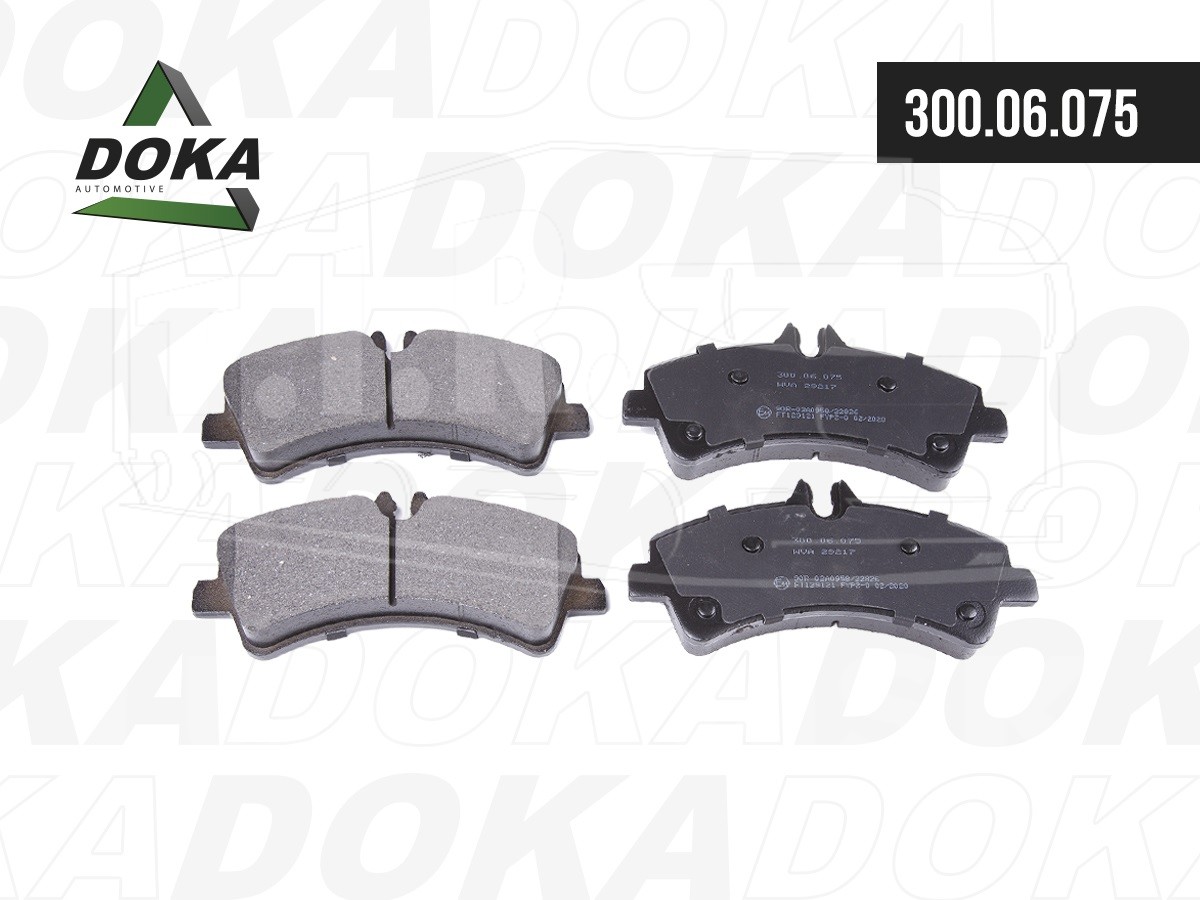 300.06.075, Колодки тормозные дисковые (комплект) с датчиком износа, 165x79x21 — DOKA