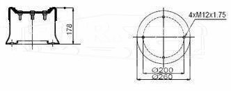 ZX09.0188, Стакан пневморессоры D260xH178 — ZeTeX