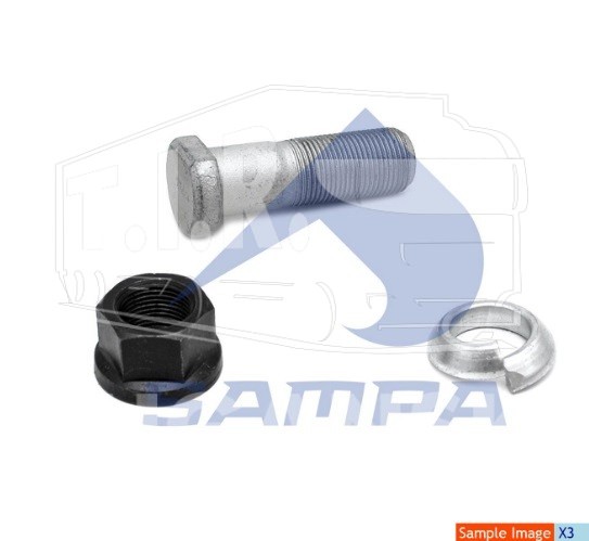 010.946, Шпилька колеса М20*1.5*62/70 к-кт — Sampa