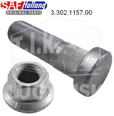 3302115700, Болт колеса с гайкой M22x1,5x76 — SAF